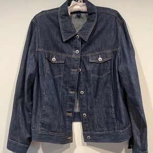 Classic Ann Taylor Dark Denim Lightweight Button Down Jacket XL from 1990‘s